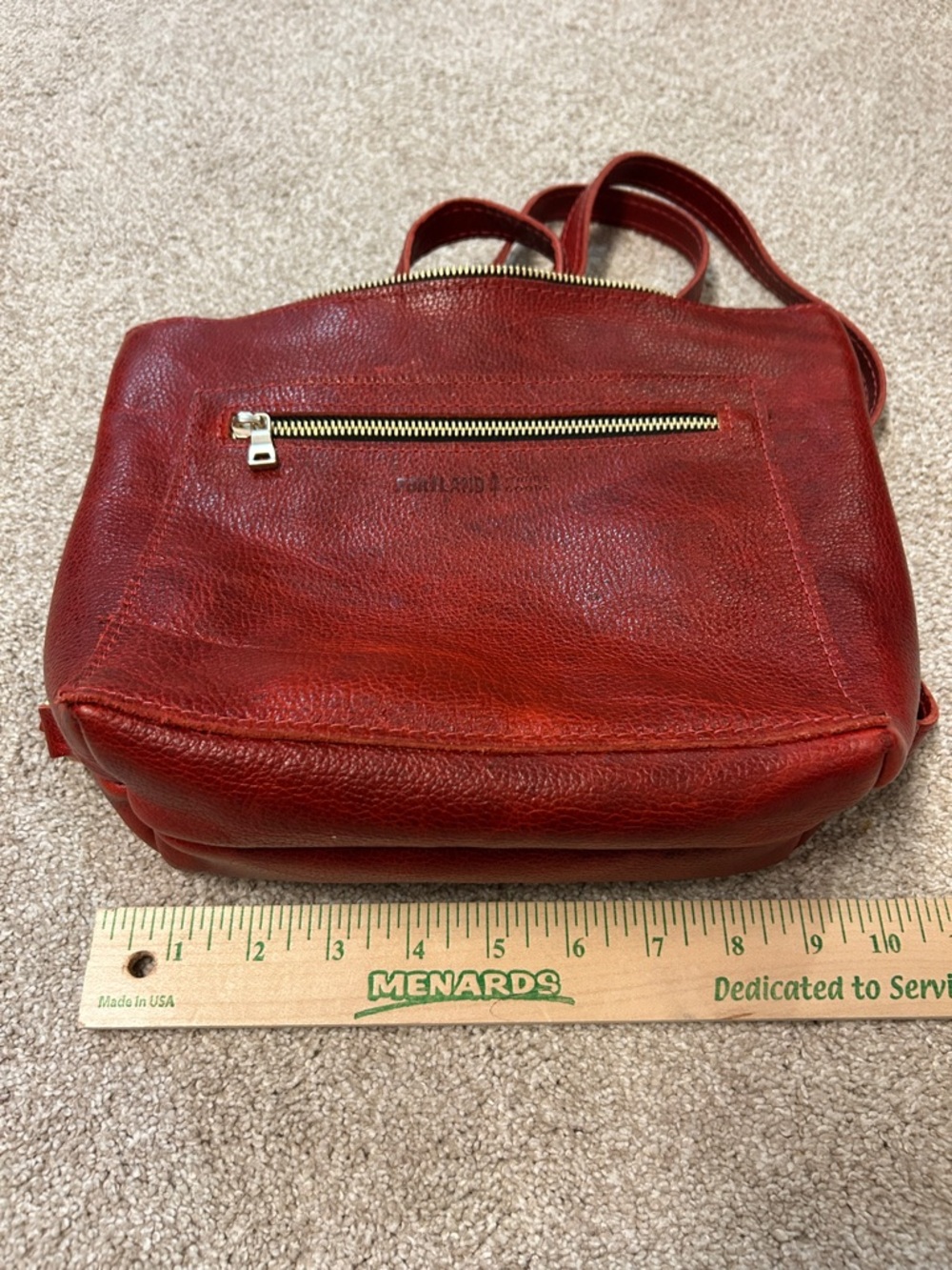 GORGEOUS Portland Leather Small Backpack, Chili Red, BRAND NEW - Picture 7 of 10